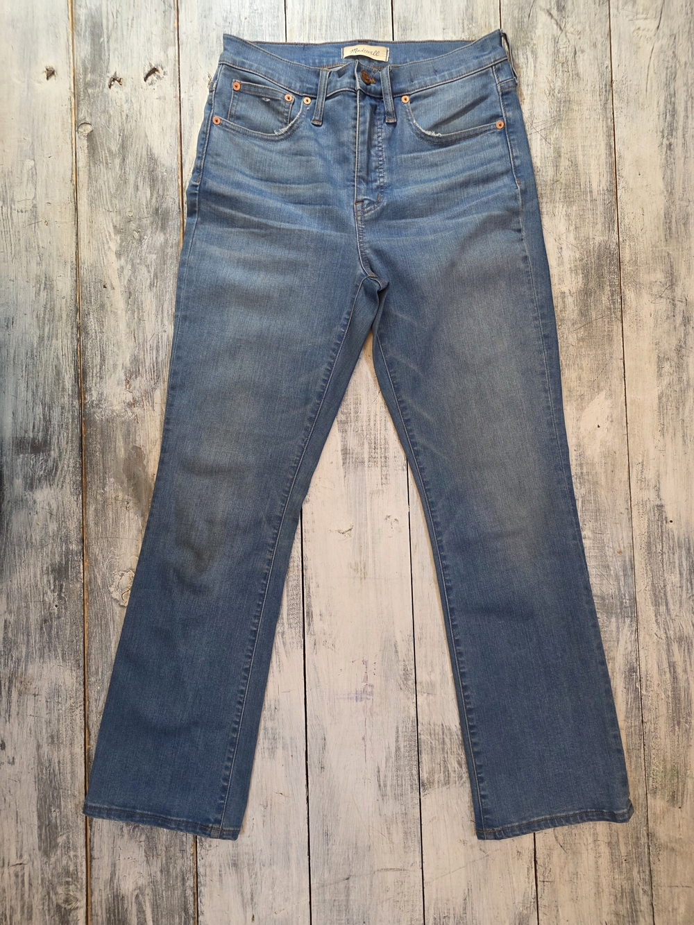 Madewell Women's Cali Demi-Boot Blue Bootcut Jeans sz 28